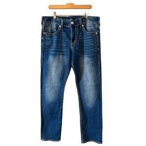 True Religion Rickie Fit Denim Big T Straight Leg Jeans 34